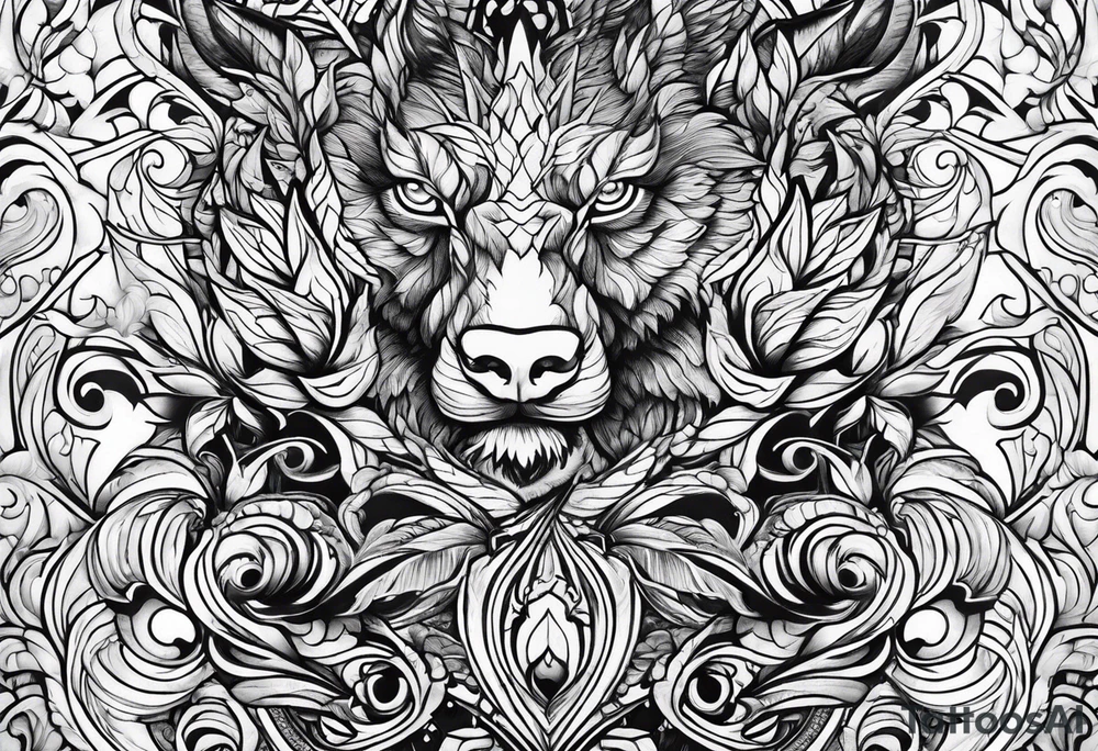 Half sleeve, bark growing through skin tattoo idea