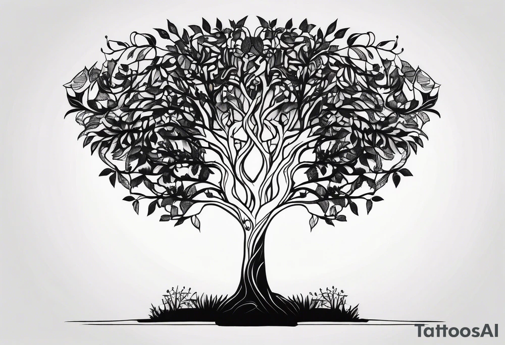 Tree silhouette tattoo idea