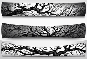 Dead tree arm sleeve tattoo idea