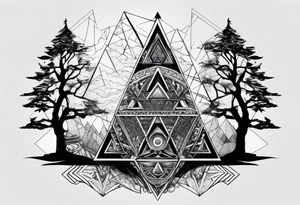 Viking tree with triangles tattoo idea