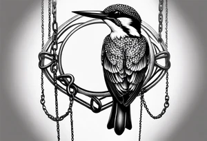 Kingfisher trapped in chains tattoo idea