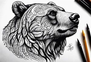 Powerful bear tattoo idea