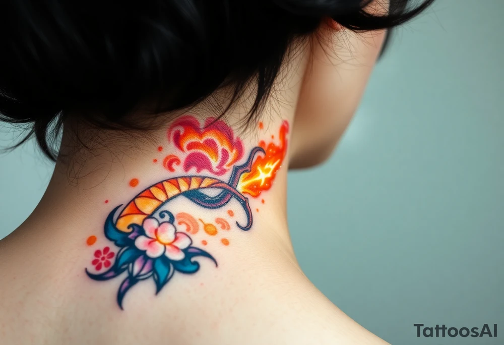 legendary dragonball z scene with energy aura and power effects tattoo idea