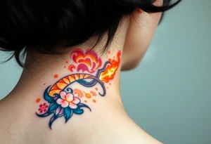legendary dragonball z scene with energy aura and power effects tattoo idea