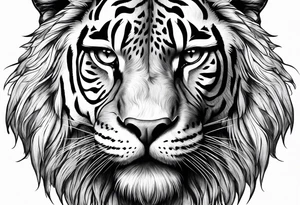 big cat face, growling or roaring, no mane tattoo idea