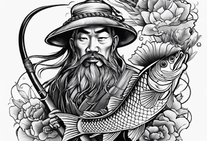 asian fisherman tattoo idea