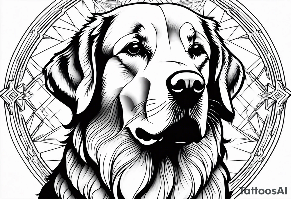 Golden retriever tattoo idea