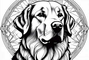 Golden retriever tattoo idea