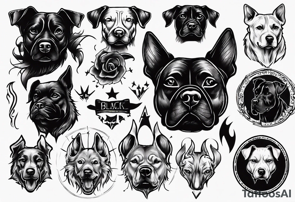 black dog tattoo idea