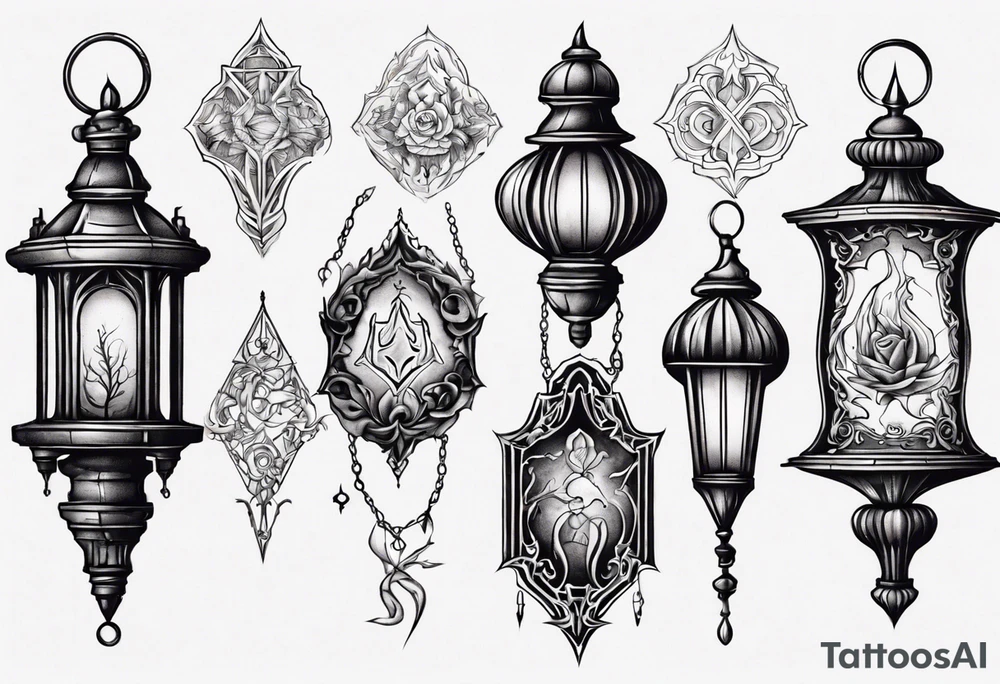 Gothic lantern tattoo idea