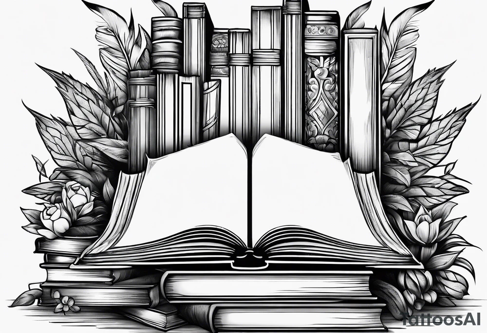 Stack of books tattoo idea