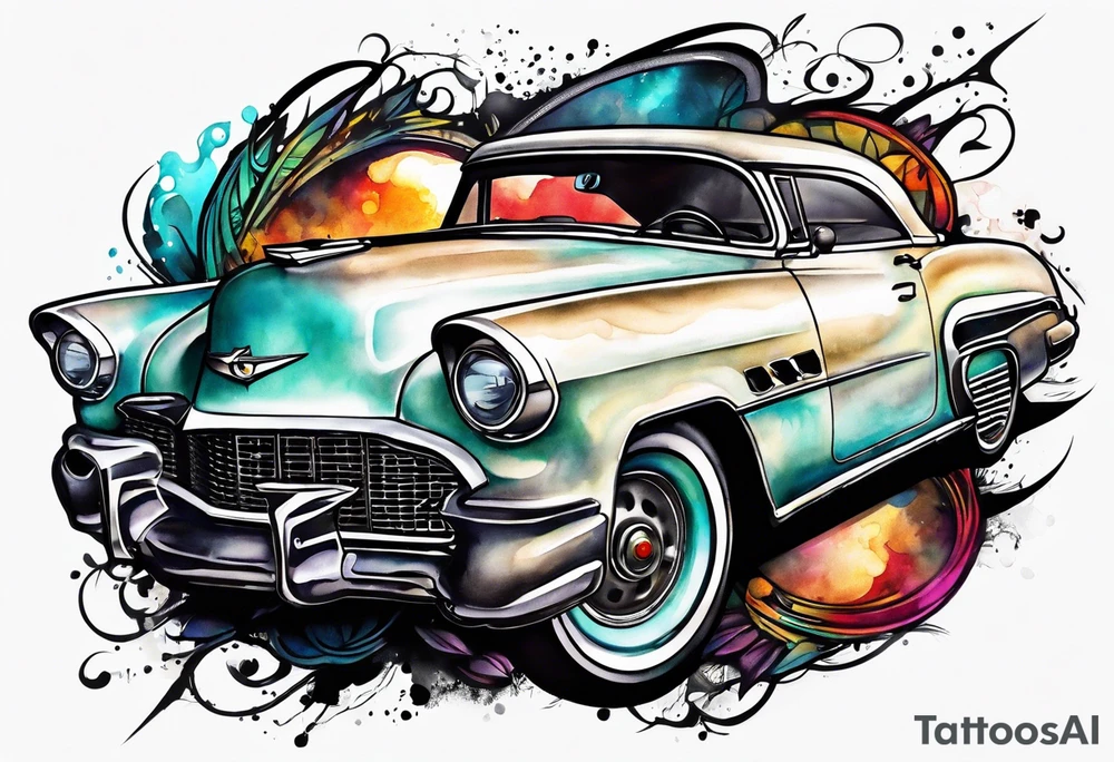 time machine car tattoo idea