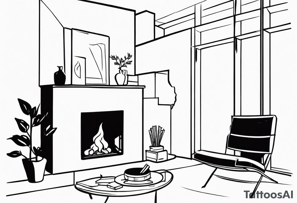 Cozy Fireplace tattoo idea