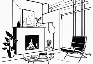 Cozy Fireplace tattoo idea