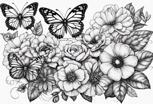 flowers,butterflies,ladybugs,time,love,family tattoo idea