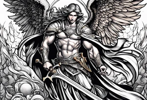 Michael the Archangel killing Satan tattoo idea