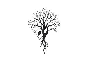 tree of life shaped as Alien head\face tattoo idea