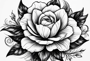 a flower within a galaxy. the galaxy should be bigger, the tattoo will fit on a leg tattoo idea