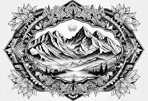 Mount Everest mandala tattoo idea