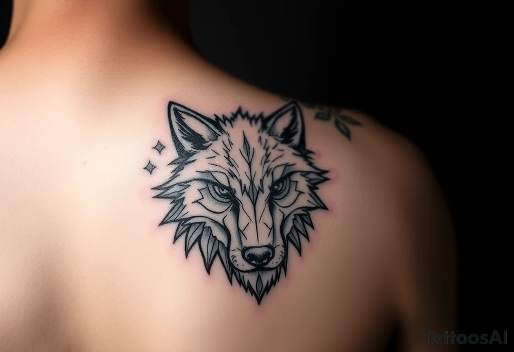 Simple wolf tattoo idea