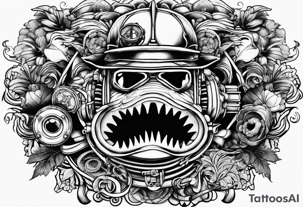 Old school scuba tattoo idea