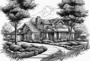 Landscaping with sprinklers tattoo idea