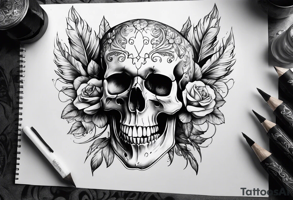 Skull tattoo idea
