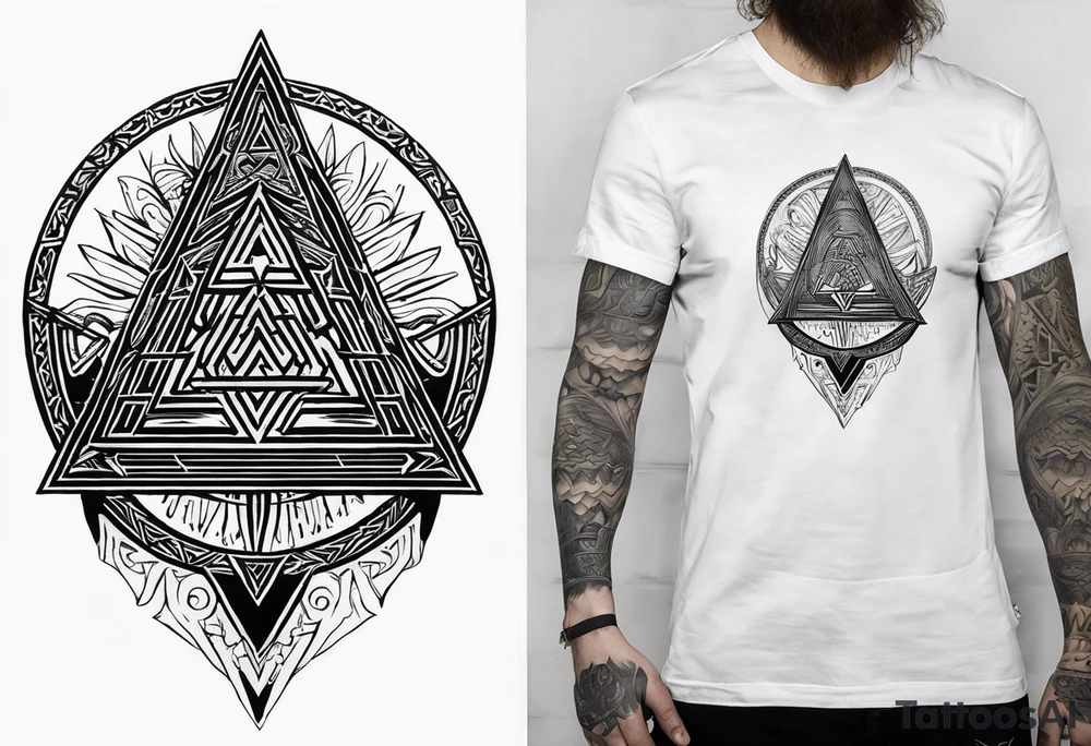 Valhalla valknut shield tattoo idea