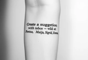 Create a suggestion with the names Pontus, Maja, Sigrid and Emma tattoo idea