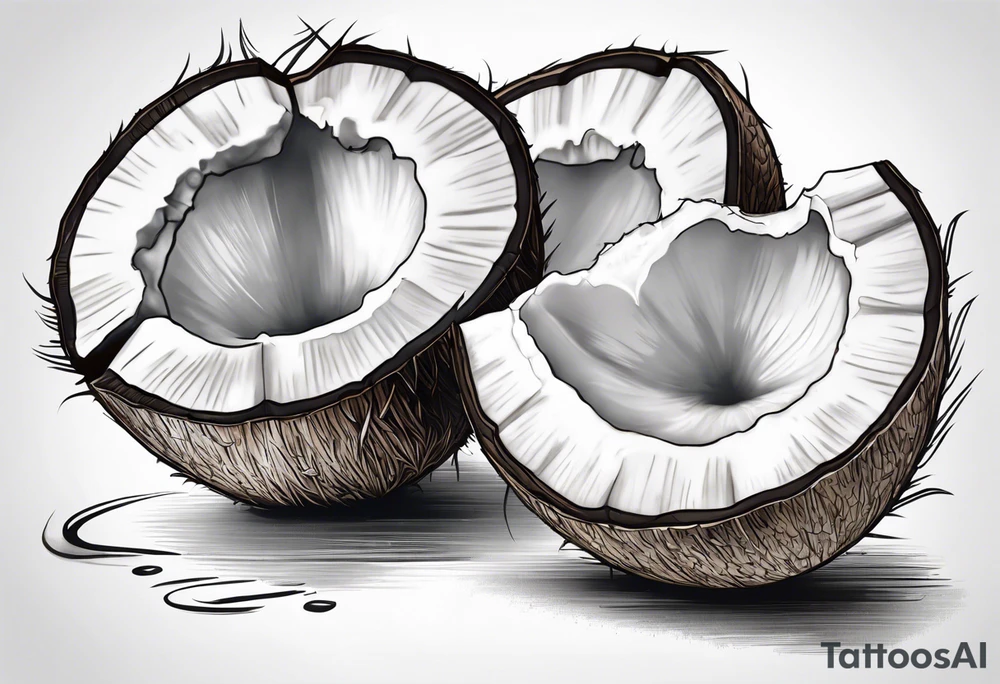 coconut split open tattoo idea