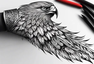 Phoenix with ink, horizontal on forearm tattoo idea