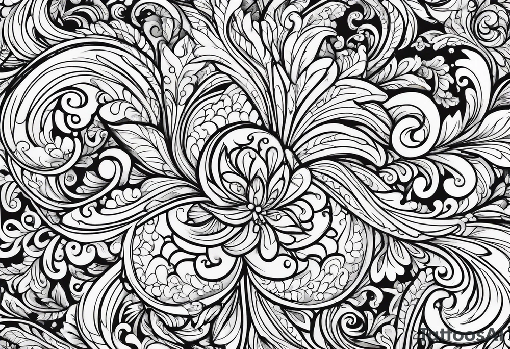 Swirls and whirls of lace repeating tattoo idea