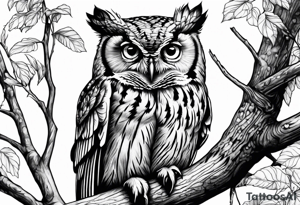 eastern screech owl tattoo idea