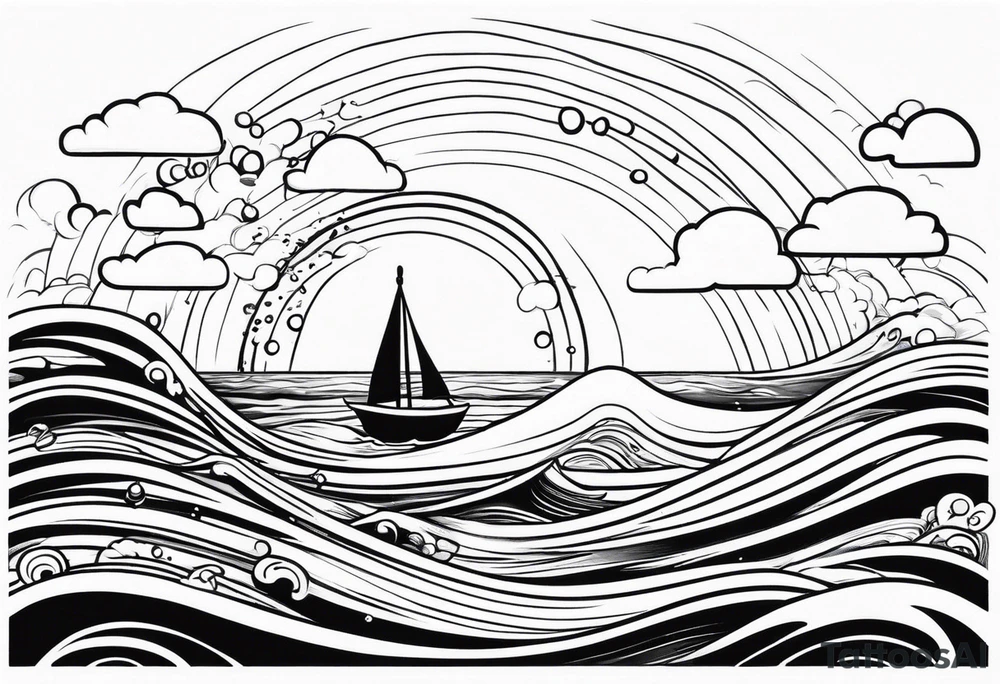 water drop falling into ocean tattoo idea