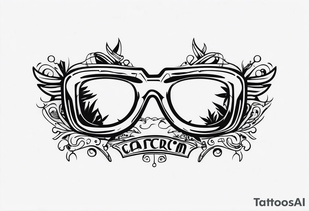 capricorn sunglasses shotgun tattoo idea