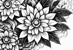 Japanese flowers with smoke in the background tattoo idea