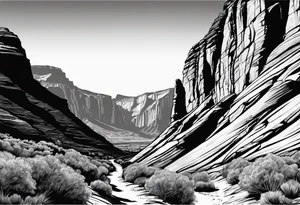 Forearm vertical, Capitol reef national park, male hiker, female hiker tattoo idea