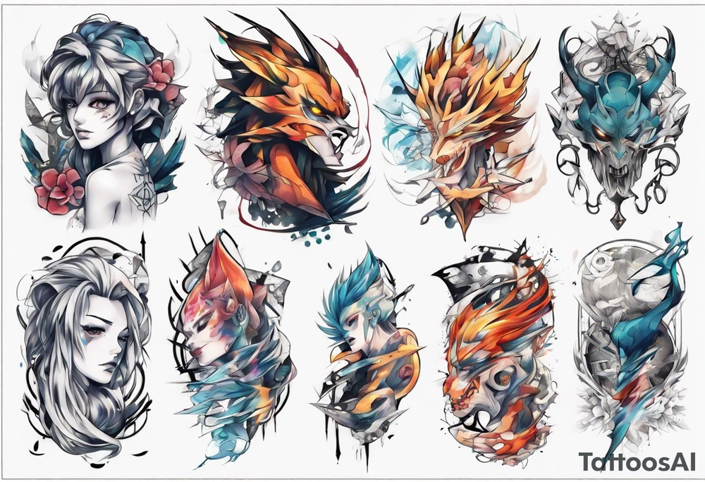 Abstract anime tattoo tattoo idea