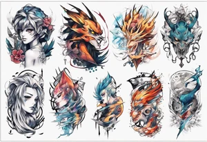Abstract anime tattoo tattoo idea