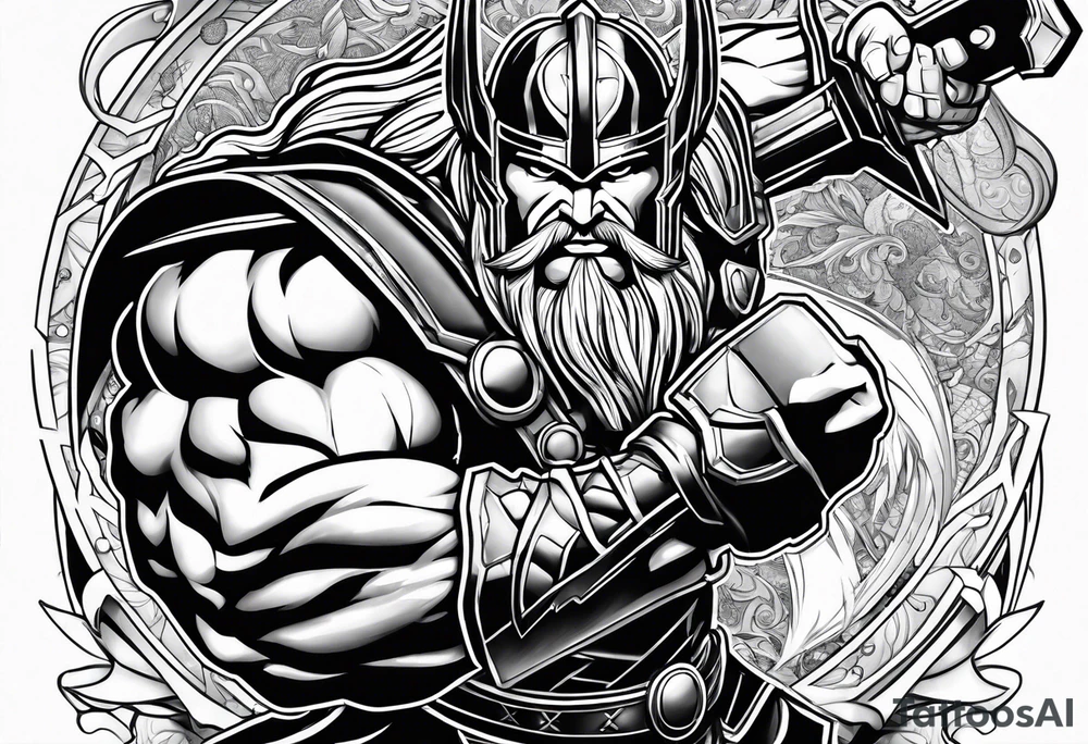 Thor im Kampf tattoo idea