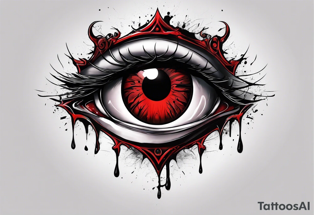 Bleeding tears flow from Alucard's eye in Hellsing tattoo tattoo idea