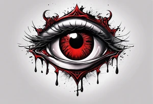 Bleeding tears flow from Alucard's eye in Hellsing tattoo tattoo idea