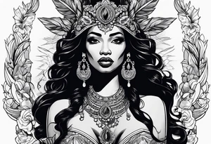 Black Goddess of cocaine tattoo idea