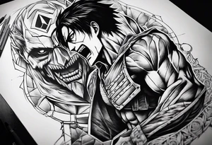 Levi attack on titan fight vs beast titan tattoo idea