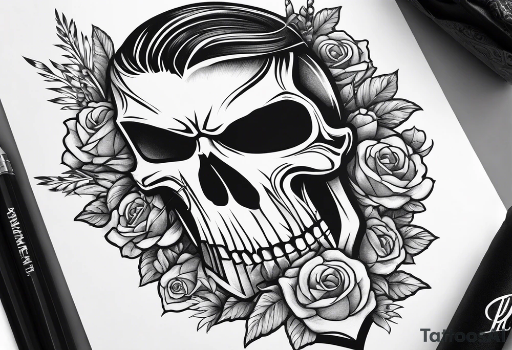Manners Maketh Man with Punisher skull tattoo idea
