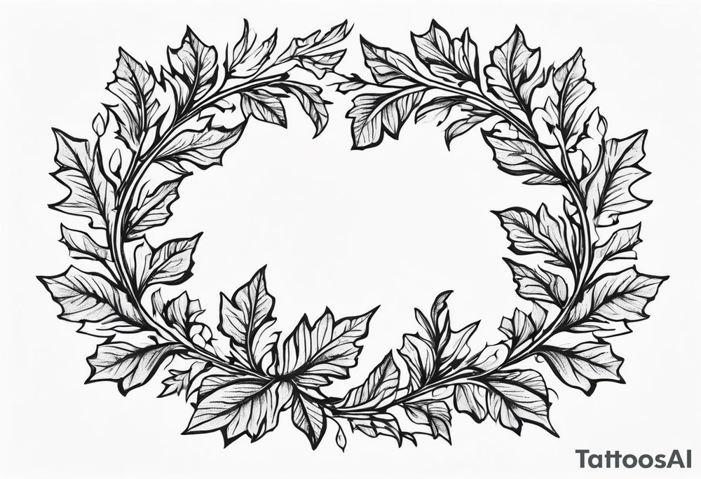 White oak leaf wreath tattoo idea