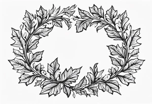 White oak leaf wreath tattoo idea