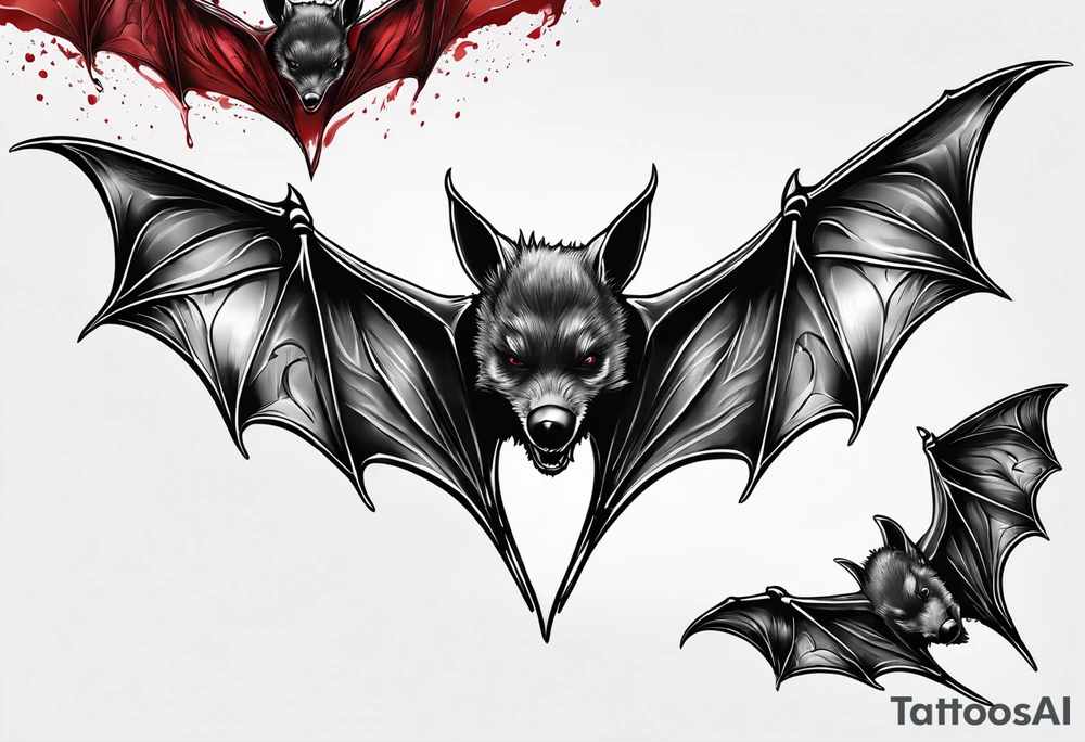 Bloody bats tattoo idea