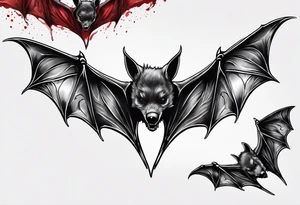 Bloody bats tattoo idea