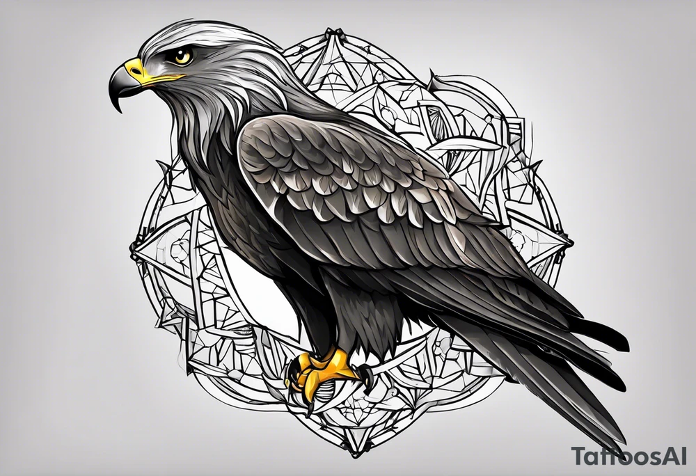 I want a tattoo for my daughter, her name is Daya which means black kite. I also love natur and I'm a climate change activist. Make the black kite soft, little more child like. For small tattoo. Lass details. Add climate element's. tattoo idea